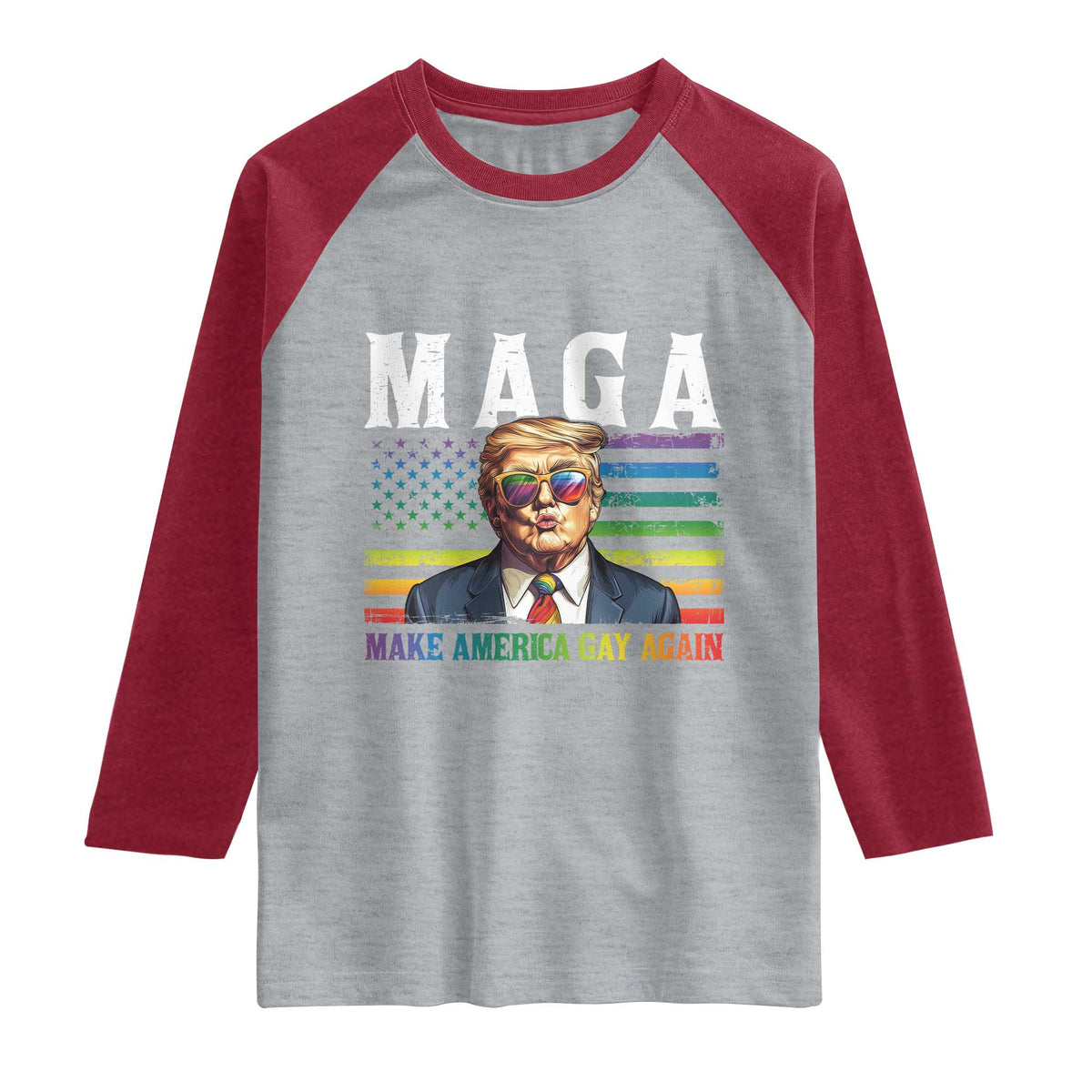 Make America Gay Again Raglan Shirt LGBTQ Political Satire