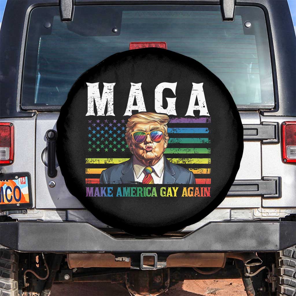 Make America Gay Again Spare Tire Cover LGBTQ Political Satire