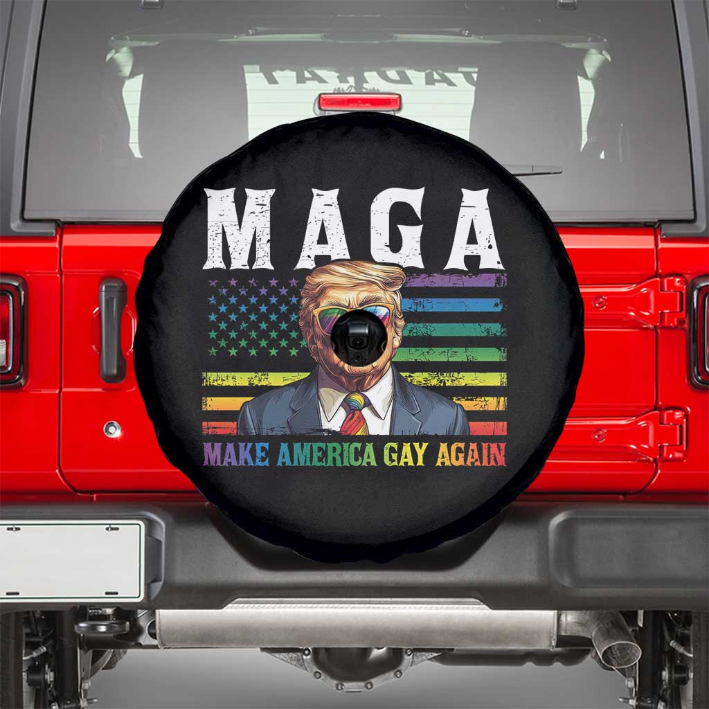 Make America Gay Again Spare Tire Cover LGBTQ Political Satire