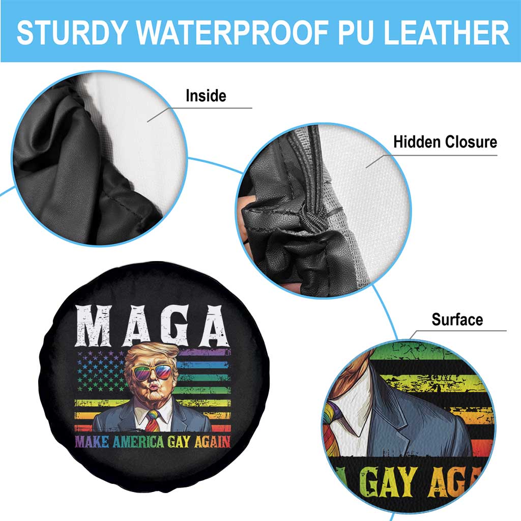 Make America Gay Again Spare Tire Cover LGBTQ Political Satire