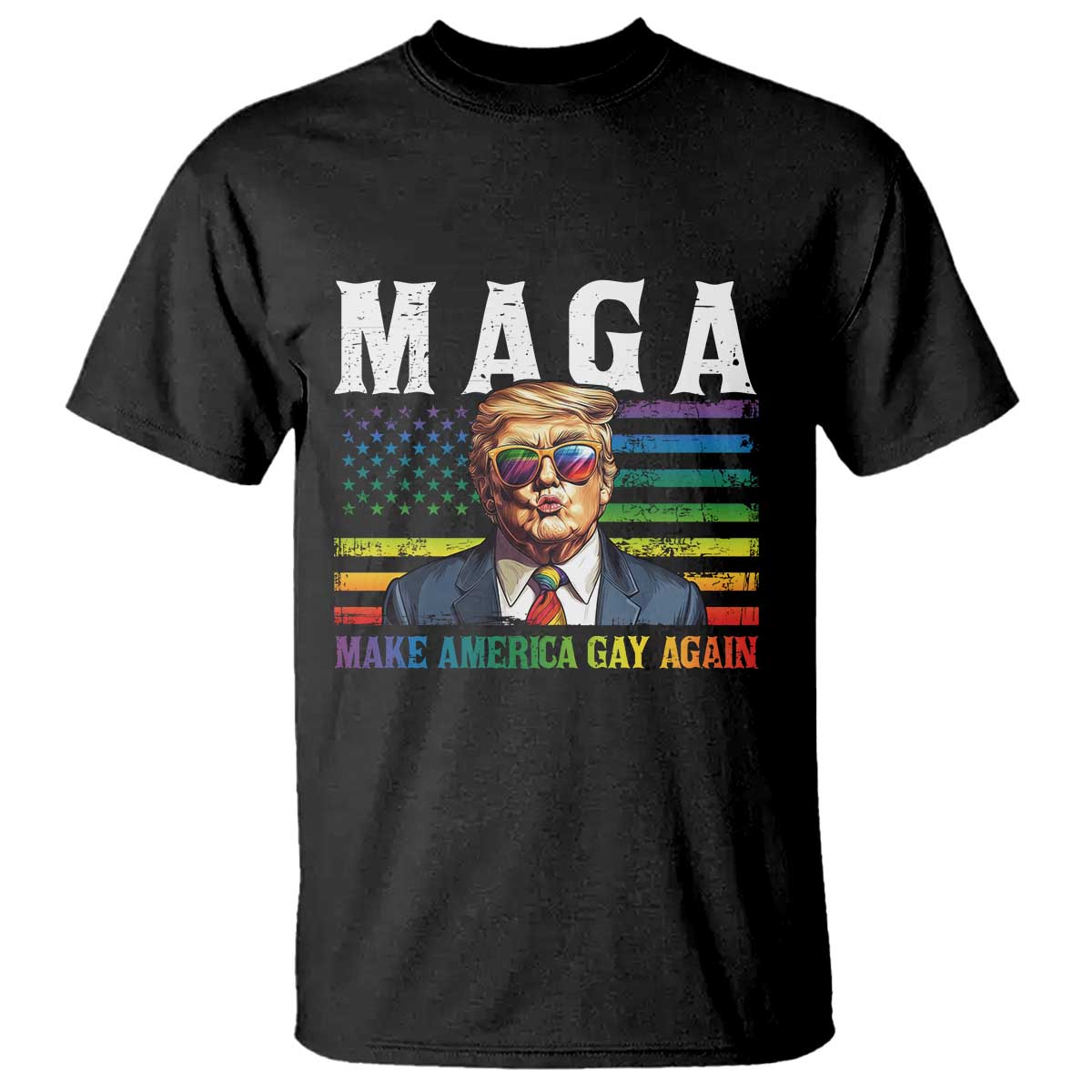 Make America Gay Again T Shirt LGBTQ Political Satire TS12 Black Print Your Wear