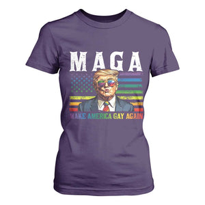 Make America Gay Again T Shirt For Women LGBTQ Political Satire TS12 Purple Print Your Wear