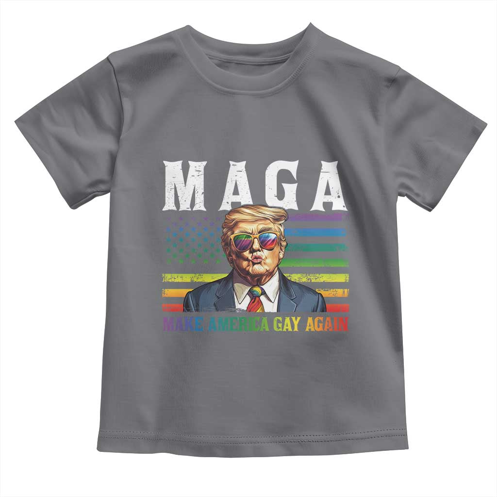 Make America Gay Again Toddler T Shirt LGBTQ Political Satire TS12 Charcoal Print Your Wear