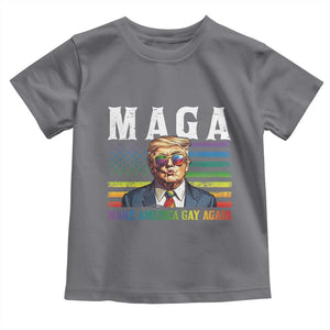 Make America Gay Again Toddler T Shirt LGBTQ Political Satire TS12 Charcoal Print Your Wear