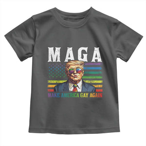 Make America Gay Again Toddler T Shirt LGBTQ Political Satire TS12 Dark Heather Print Your Wear
