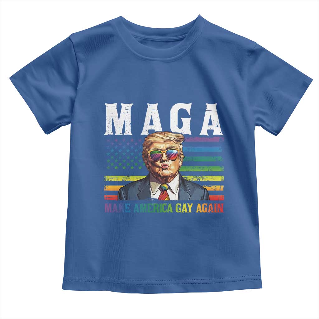 Make America Gay Again Toddler T Shirt LGBTQ Political Satire TS12 Royal Blue Print Your Wear