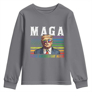 Make America Gay Again Youth Sweatshirt LGBTQ Political Satire TS12 Charcoal Print Your Wear