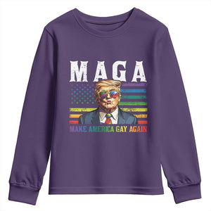 Make America Gay Again Youth Sweatshirt LGBTQ Political Satire TS12 Purple Print Your Wear