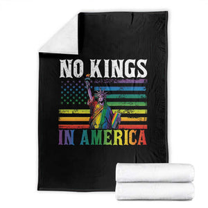 No Kings In America LGBT Pride Throw Blanket Anti Authoritarian Political