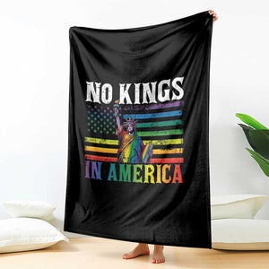 No Kings In America LGBT Pride Throw Blanket Anti Authoritarian Political