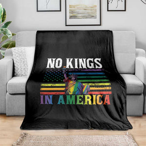 No Kings In America LGBT Pride Throw Blanket Anti Authoritarian Political