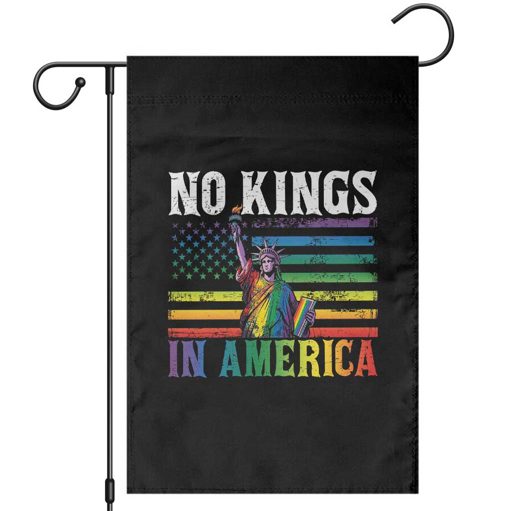 No Kings In America LGBT Pride Garden Flag Anti Authoritarian Political