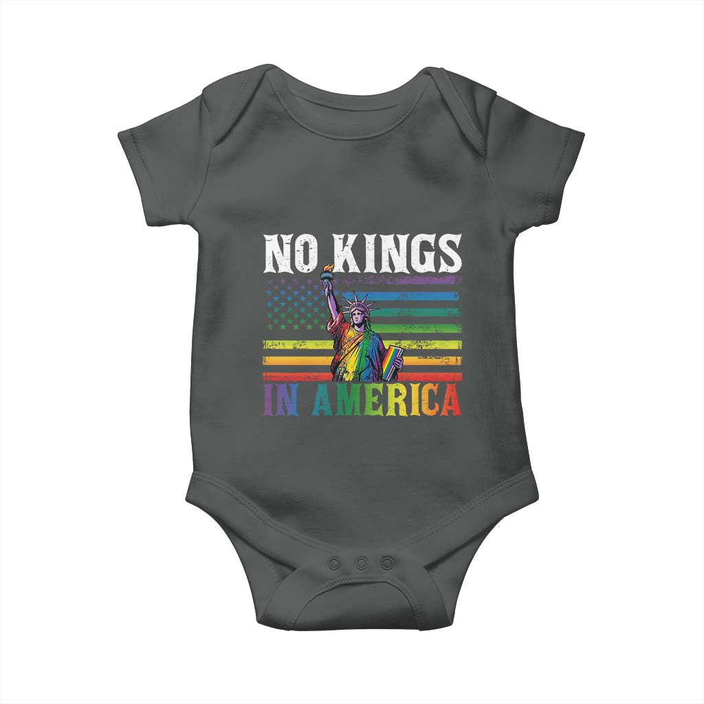 No Kings In America LGBT Pride Baby Onesie Anti Authoritarian Political