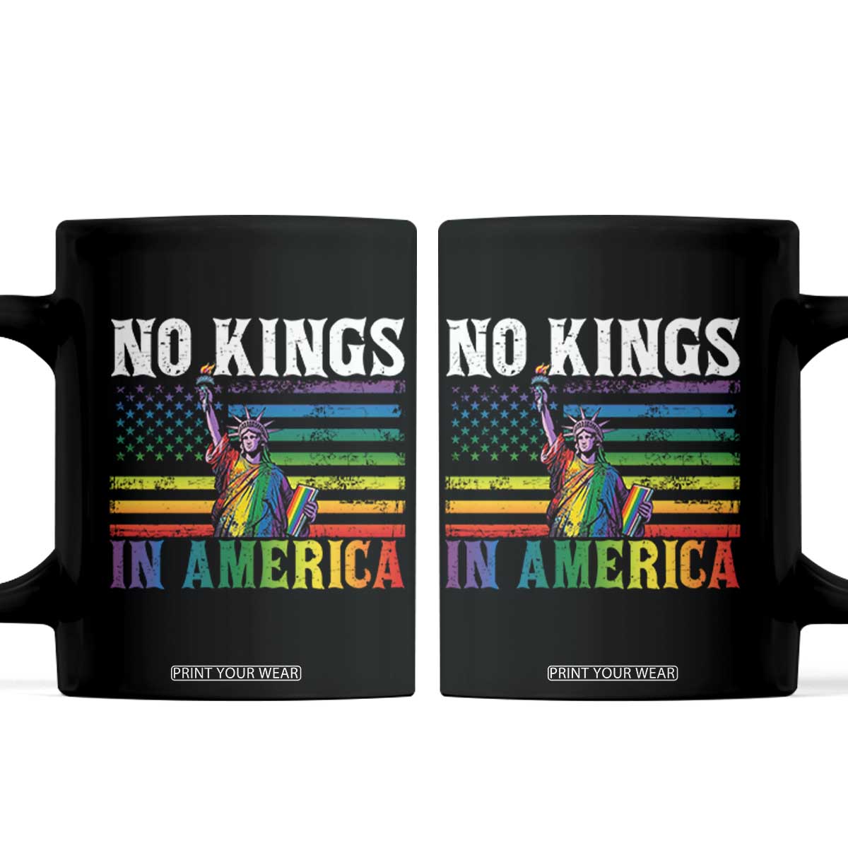 No Kings In America LGBT Pride Coffee Mug Anti Authoritarian Political