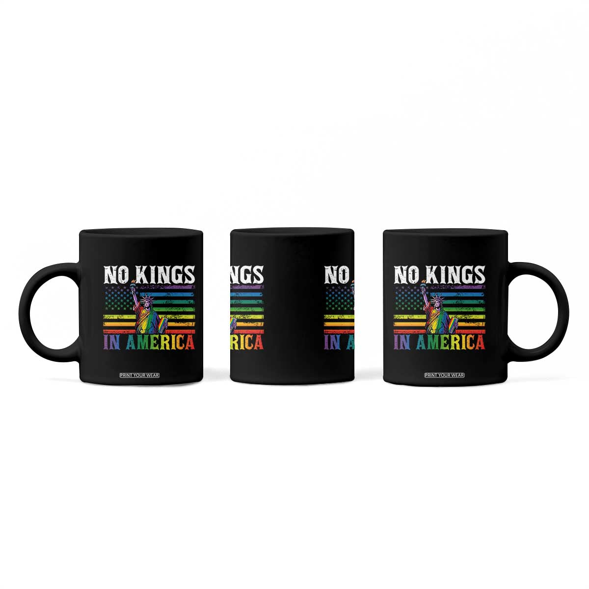 No Kings In America LGBT Pride Coffee Mug Anti Authoritarian Political