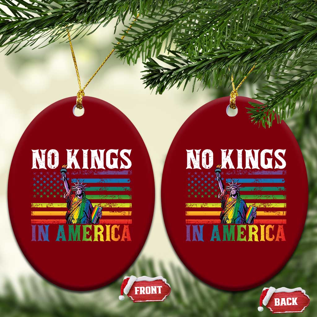 No Kings In America LGBT Pride Ceramic Ornament Anti Authoritarian Political TS12 Print Your Wear