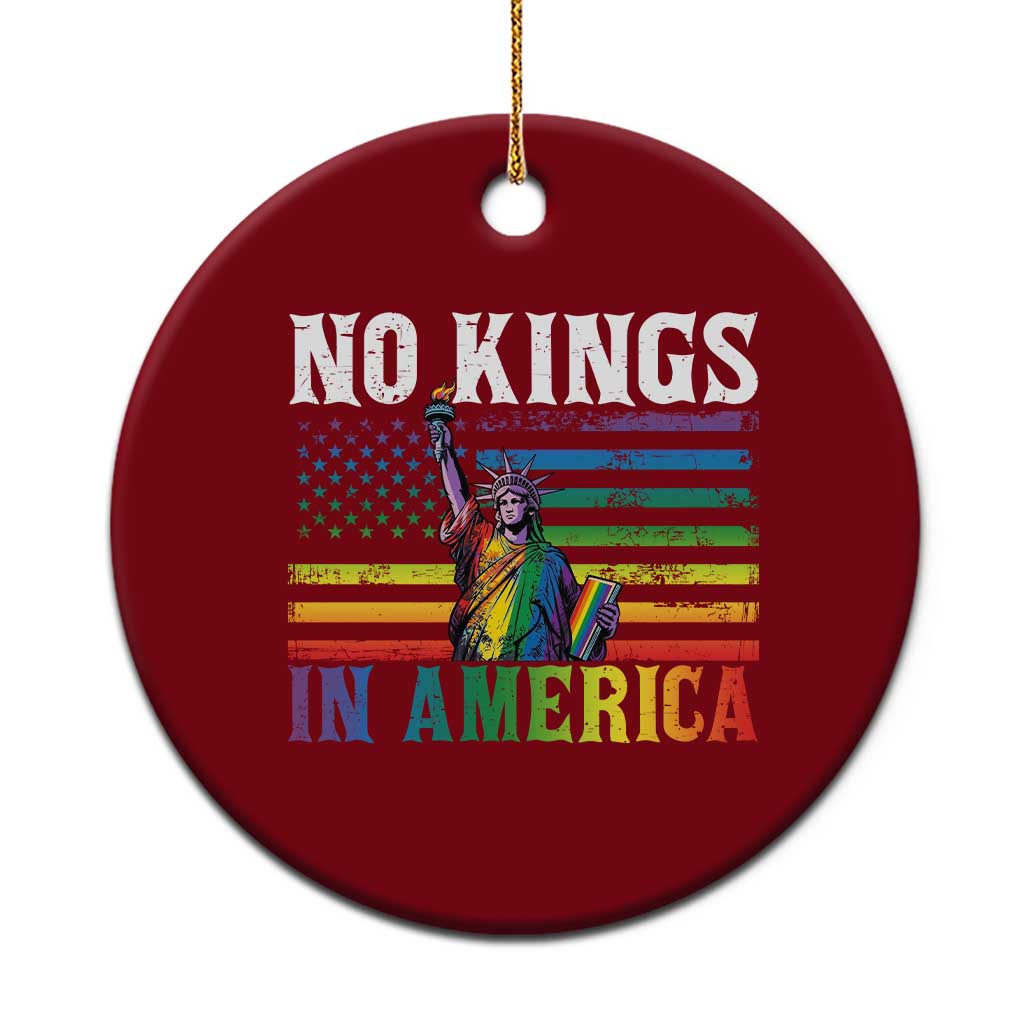 No Kings In America LGBT Pride Ceramic Ornament Anti Authoritarian Political TS12 1pc Red Print Your Wear