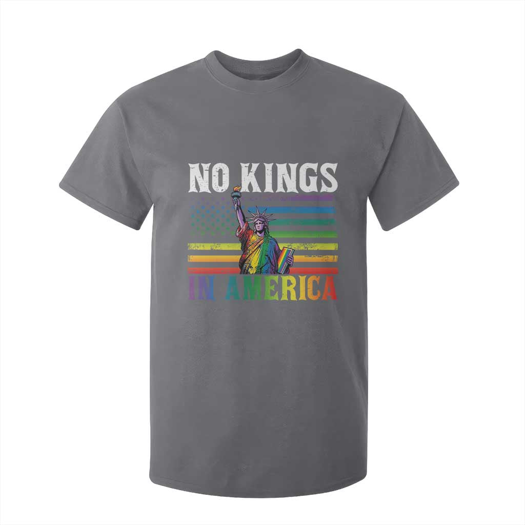 No Kings In America LGBT Pride T Shirt For Kid Anti Authoritarian Political TS12 Charcoal Print Your Wear