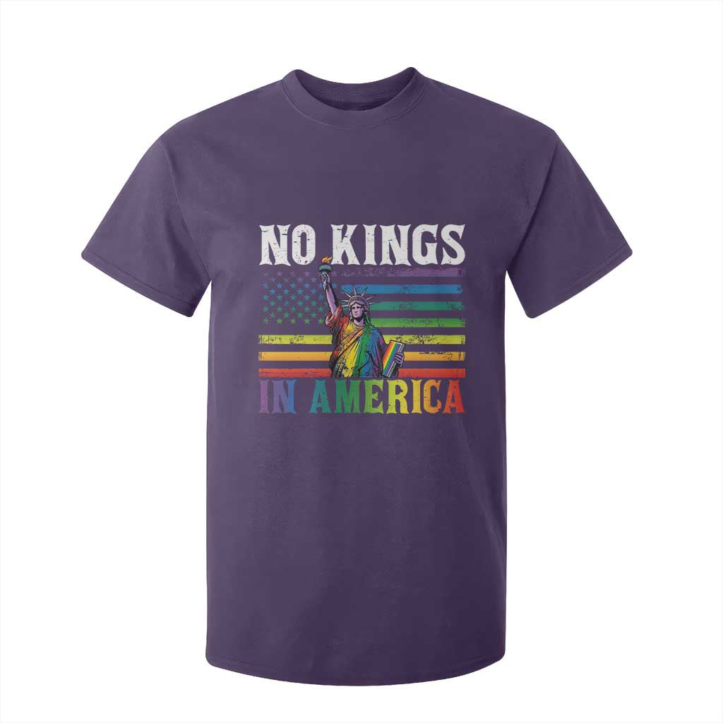 No Kings In America LGBT Pride T Shirt For Kid Anti Authoritarian Political TS12 Purple Print Your Wear