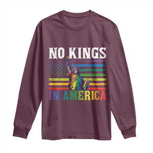 No Kings In America LGBT Pride Long Sleeve Shirt Anti Authoritarian Political TS12 Maroon Print Your Wear