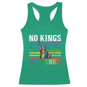 No Kings In America LGBT Pride Racerback Tank Top Anti Authoritarian Political TS12 Irish Green Print Your Wear