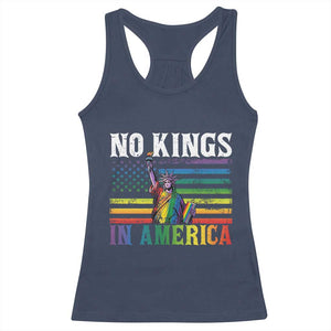 No Kings In America LGBT Pride Racerback Tank Top Anti Authoritarian Political TS12 Navy Print Your Wear