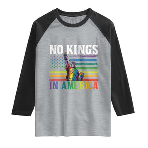 No Kings In America LGBT Pride Raglan Shirt Anti Authoritarian Political