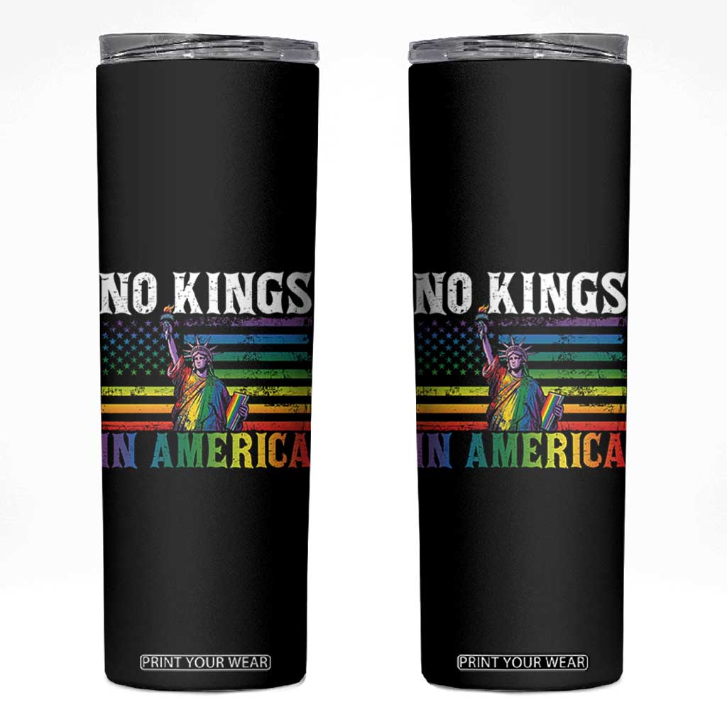 No Kings In America LGBT Pride Skinny Tumbler Anti Authoritarian Political TS12 Black Print Your Wear