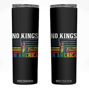 No Kings In America LGBT Pride Skinny Tumbler Anti Authoritarian Political TS12 Black Print Your Wear