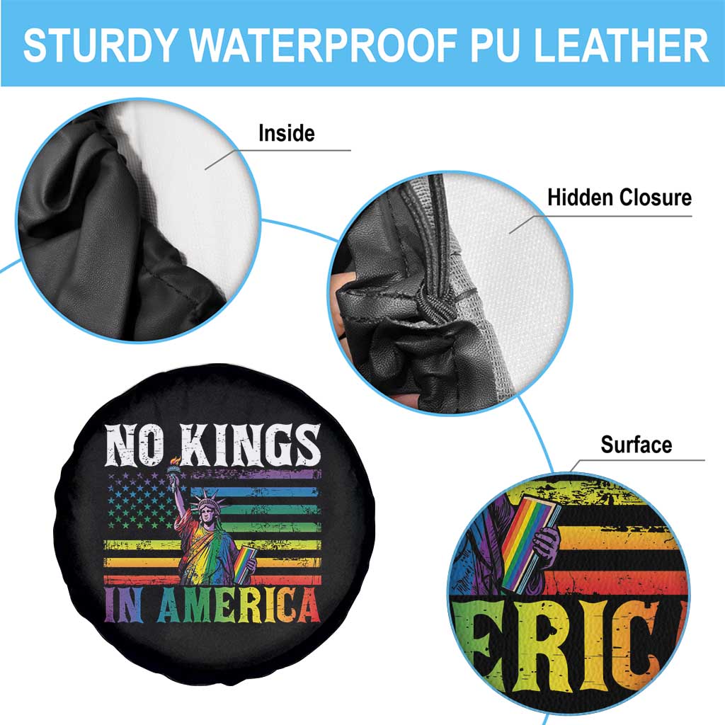 No Kings In America LGBT Pride Spare Tire Cover Anti Authoritarian Political TS12 Print Your Wear