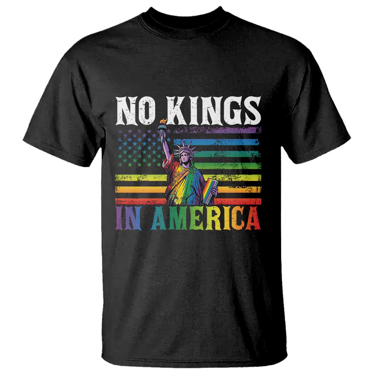 No Kings In America LGBT Pride T Shirt Anti Authoritarian Political TS12 Black Print Your Wear