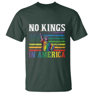 No Kings In America LGBT Pride T Shirt Anti Authoritarian Political TS12 Dark Forest Green Print Your Wear