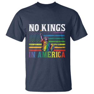 No Kings In America LGBT Pride T Shirt Anti Authoritarian Political TS12 Navy Print Your Wear