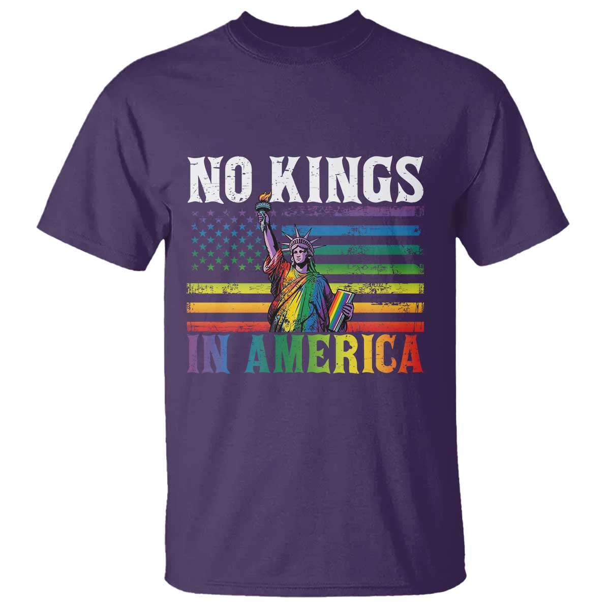 No Kings In America LGBT Pride T Shirt Anti Authoritarian Political TS12 Purple Print Your Wear
