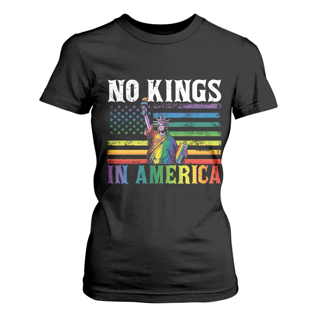 No Kings In America LGBT Pride T Shirt For Women Anti Authoritarian Political TS12 Black Print Your Wear