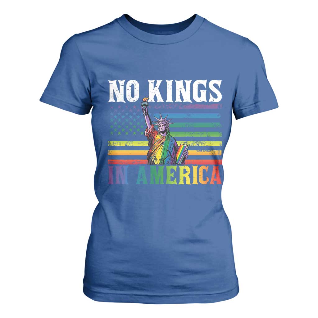 No Kings In America LGBT Pride T Shirt For Women Anti Authoritarian Political TS12 Royal Blue Print Your Wear