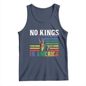 No Kings In America LGBT Pride Tank Top Anti Authoritarian Political TS12 Navy Print Your Wear