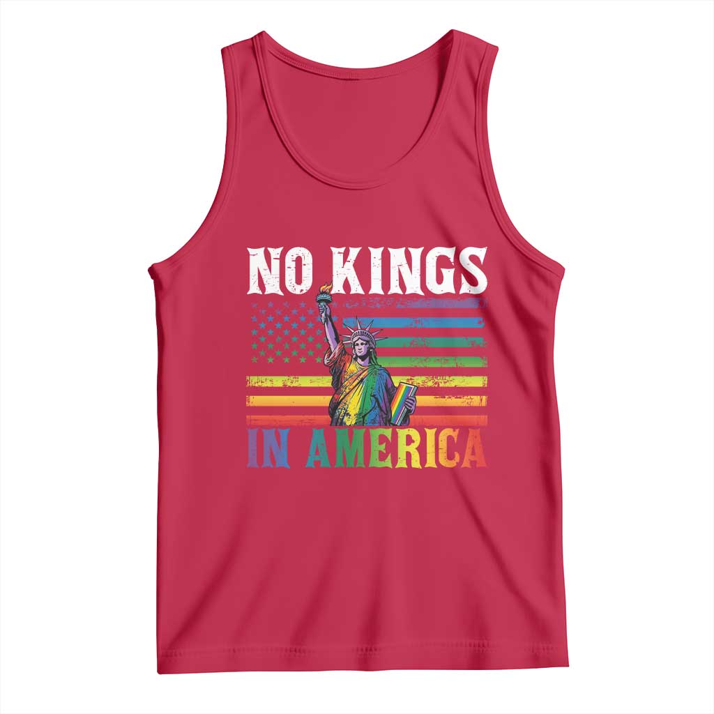 No Kings In America LGBT Pride Tank Top Anti Authoritarian Political TS12 Red Print Your Wear