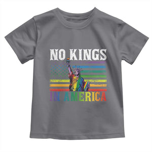 No Kings In America LGBT Pride Toddler T Shirt Anti Authoritarian Political TS12 Charcoal Print Your Wear