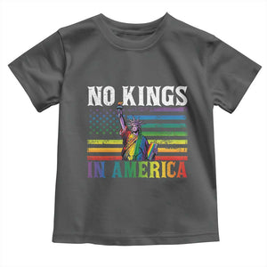No Kings In America LGBT Pride Toddler T Shirt Anti Authoritarian Political TS12 Dark Heather Print Your Wear
