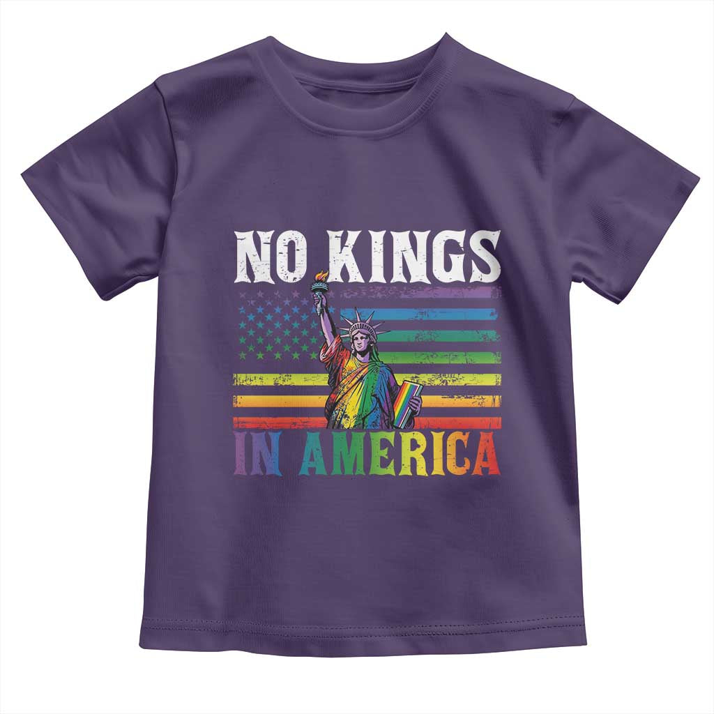 No Kings In America LGBT Pride Toddler T Shirt Anti Authoritarian Political TS12 Purple Print Your Wear