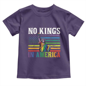 No Kings In America LGBT Pride Toddler T Shirt Anti Authoritarian Political TS12 Purple Print Your Wear