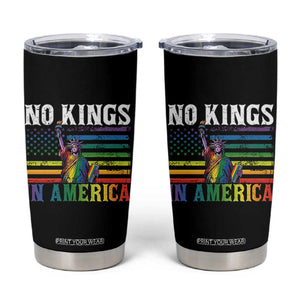 No Kings In America LGBT Pride Tumbler Cup Anti Authoritarian Political TS12 Black Print Your Wear