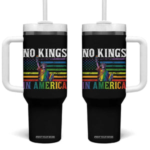 No Kings In America LGBT Pride Tumbler With Handle Anti Authoritarian Political