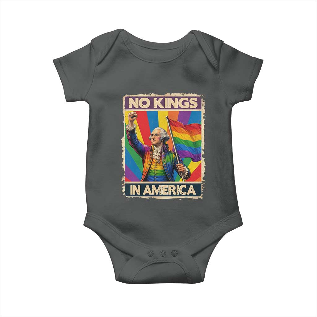 Funny Patriotic LGBT Graphic Baby Onesie No Kings In America
