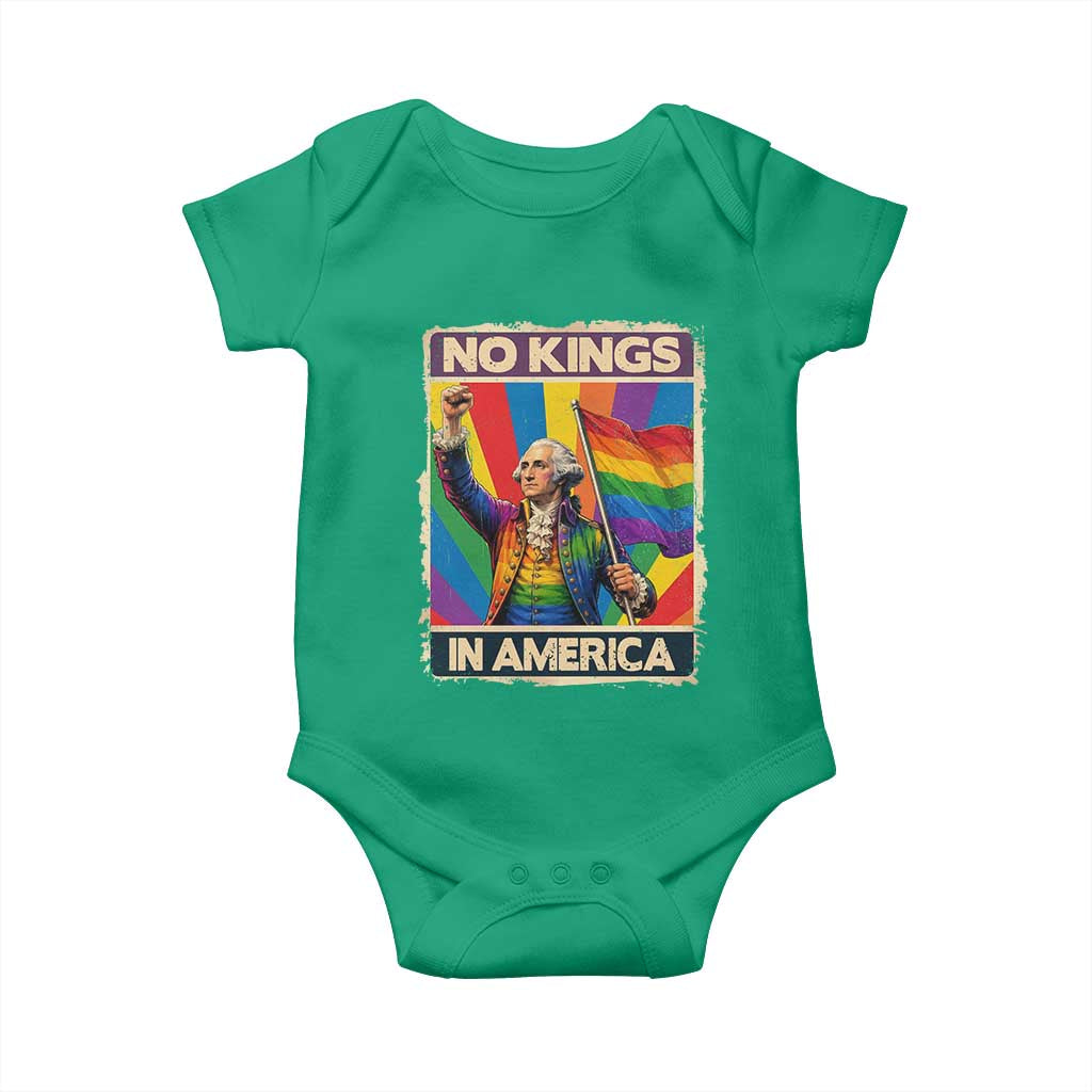 Funny Patriotic LGBT Graphic Baby Onesie No Kings In America