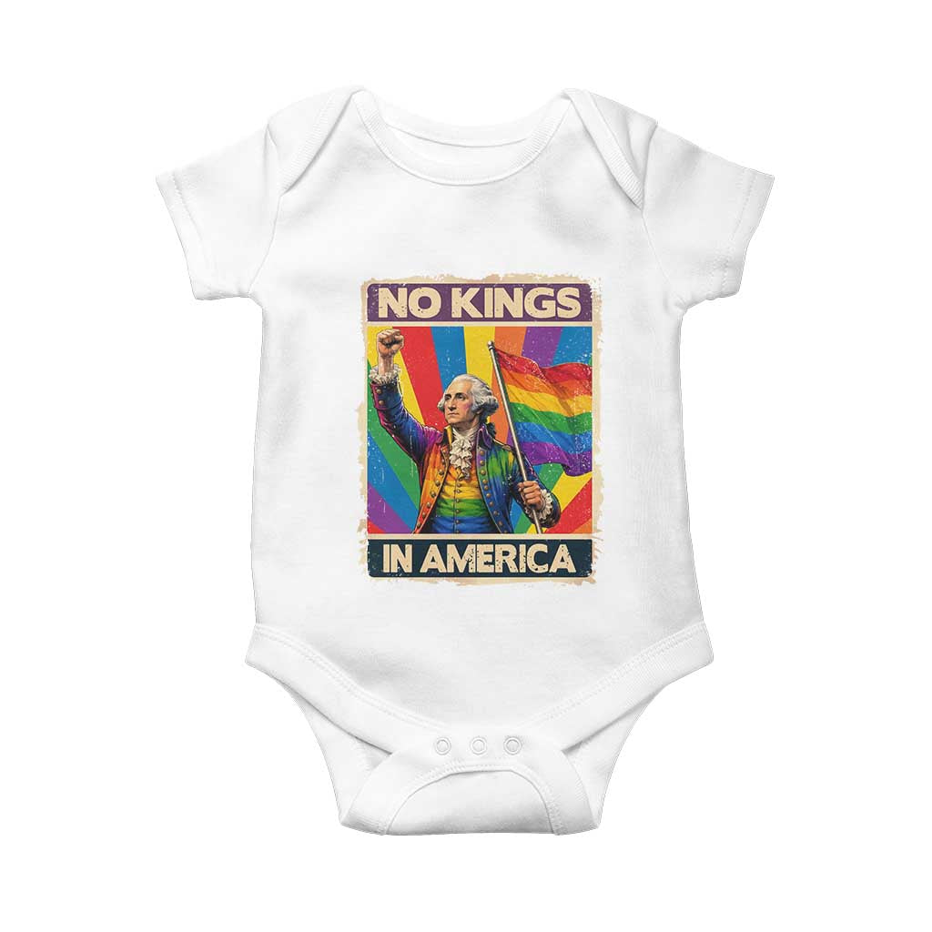 Funny Patriotic LGBT Graphic Baby Onesie No Kings In America