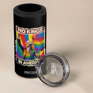 Funny Patriotic LGBT Graphic 4 in 1 Can Cooler Tumbler No Kings In America TS12 Print Your Wear