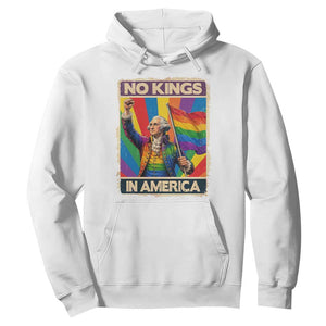 Funny Patriotic LGBT Graphic Hoodie No Kings In America TS12 White Print Your Wear