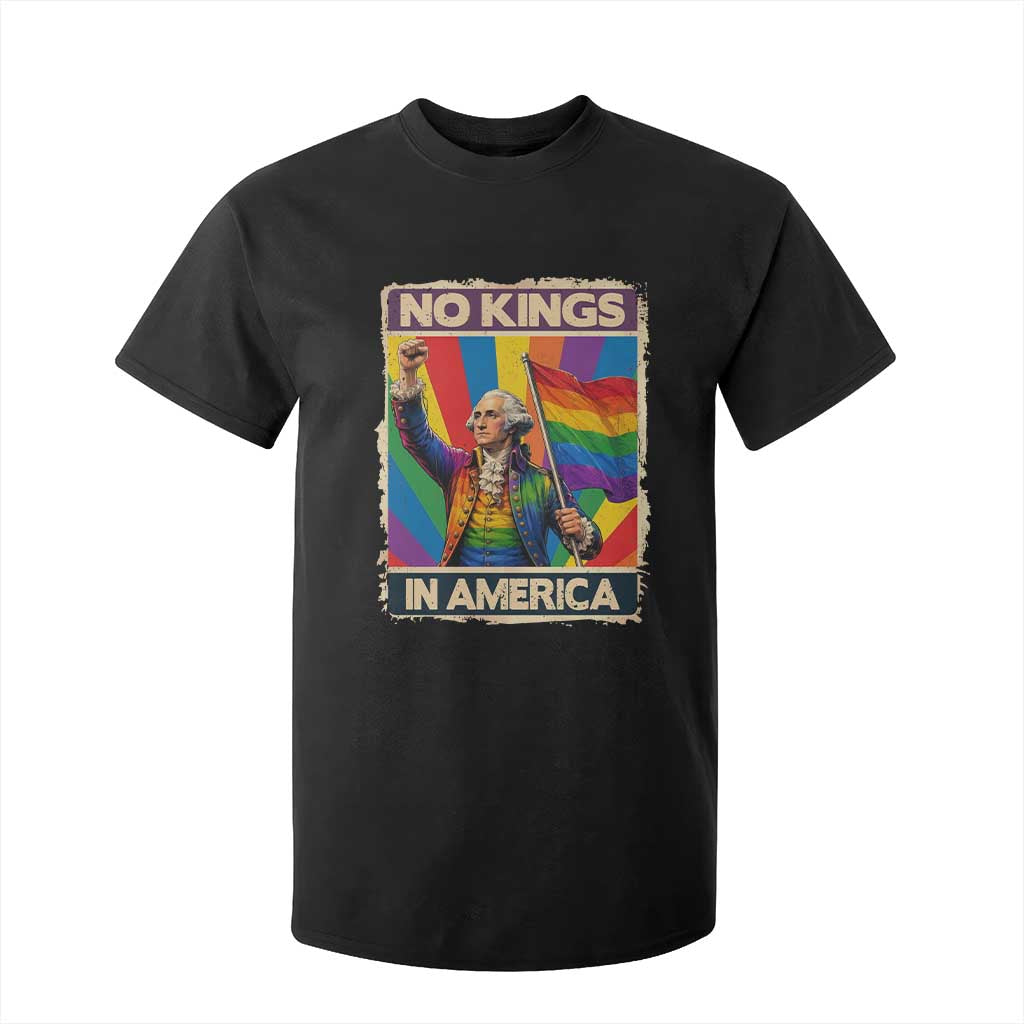 Funny Patriotic LGBT Graphic T Shirt For Kid No Kings In America TS12 Black Print Your Wear